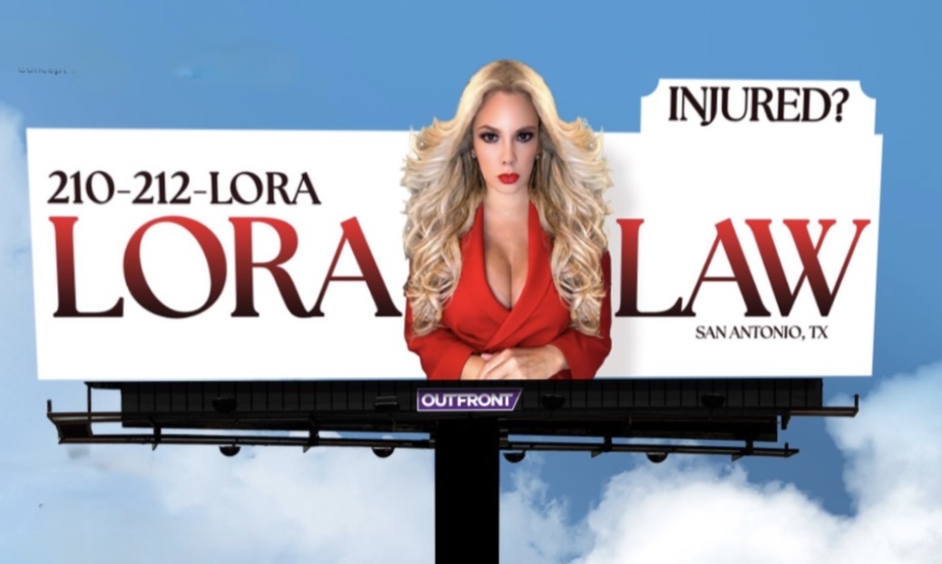 Lora Law billboard — 210-212-LORA, San Antonio, TX